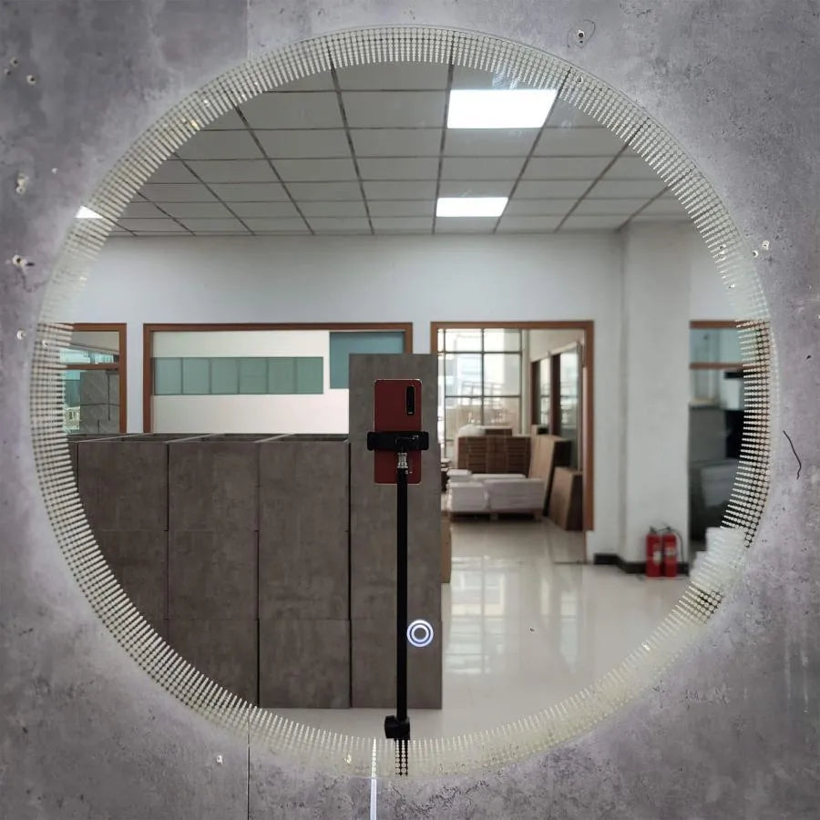 Στρογγυλός καθρέφτης LED, 60 εκ., Lumino Touch, Σύστημα αποθαμβώματος Καθρέφτης μπάνιου LED και Προεπιλεγμένος τίτλος αποθάμβωσης Alessandro Design