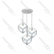 Luster Form Cube, STRUKTUR Cluster, 3xE27, White, Metal Luster Βιομηχανικός προεπιλεγμένος τίτλος Alessandro Design