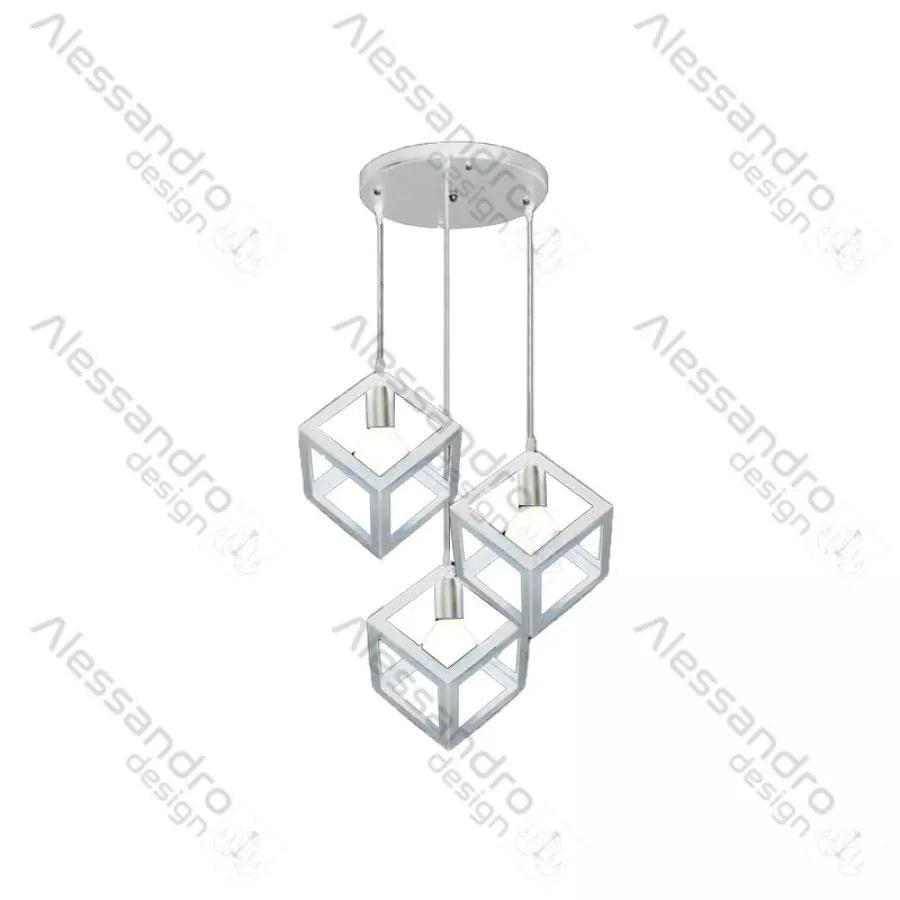 Luster Form Cube, STRUKTUR Cluster, 3xE27, White, Metal Luster Βιομηχανικός προεπιλεγμένος τίτλος Alessandro Design