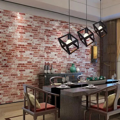 Cube Shape Chandelier, STRUKTUR Linear Trio, 3x E27, Μαύρο, Metal Luster Βιομηχανικός προεπιλεγμένος τίτλος Alessandro Design