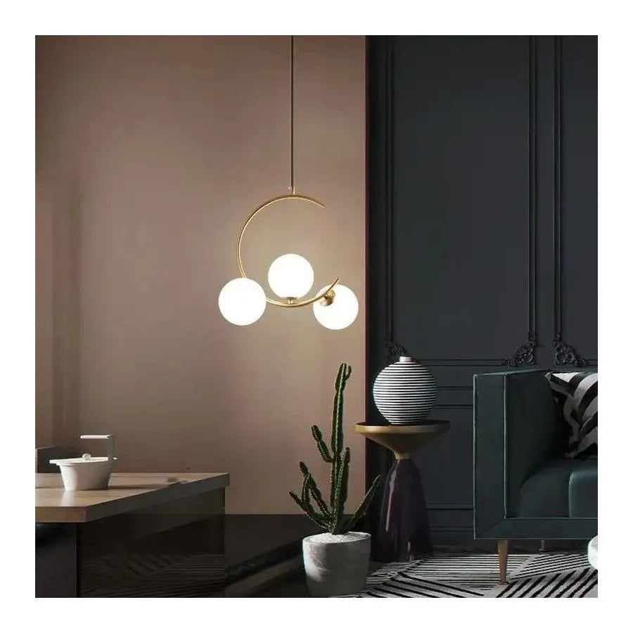 LOFT Atrium Chandelier, 3x E27, White Gold, Metal, Ρυθμιζόμενο ύψος Μοντέρνοι Πολυέλαιοι Προεπιλεγμένος τίτλος Alessandro Design