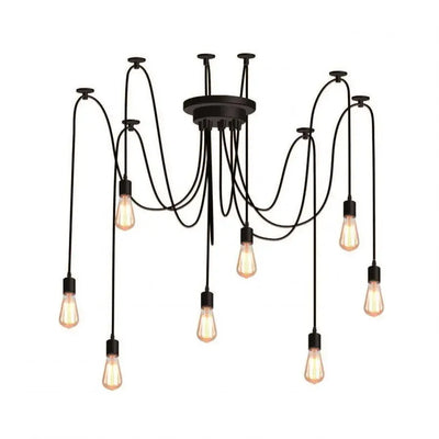 Kappa Chandelier 8xE27, Μαύρο, Μεταλλικό, 730/8