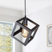 Cube Shape Chandelier, STRUKTUR Uno, 1x E27, Black, Suspended, Metal Luster Industrial Προεπιλεγμένος τίτλος Alessandro Design