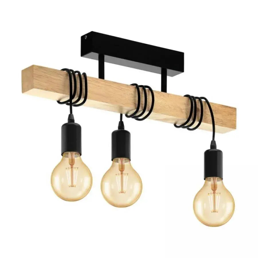 Timber Trio Chandelier, 3xE27, Black, Wood Vintage Chandeliers Προεπιλεγμένος τίτλος Alessandro Design