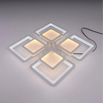 Πολυέλαιος LED με τηλεχειριστήριο SUSAN 96W, 4 τετράγωνα, κρύο/θερμό/ουδέτερο φως, ρυθμιζόμενο, λευκός πολυέλαιος LED με τηλεχειριστήριο Προεπιλεγμένος τίτλος Alessandro Design