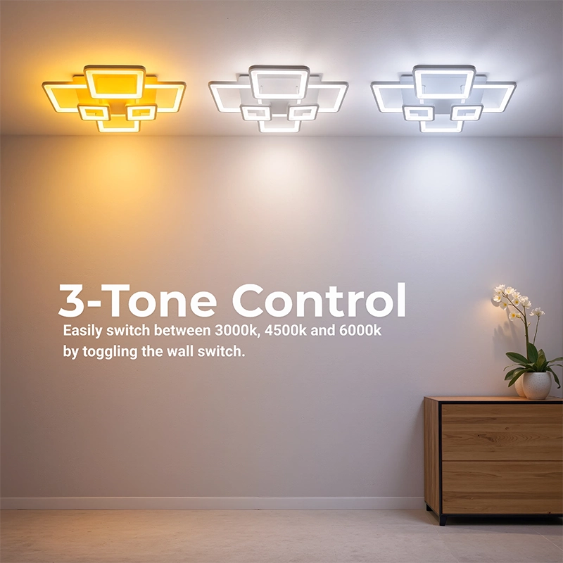 Πολυέλαιος LED με τηλεχειριστήριο ELLA 119W, 6 τετράγωνα, κρύο/θερμό/ουδέτερο φως, ρυθμιζόμενο, λευκός πολυέλαιος LED με τηλεχειριστήριο Προεπιλεγμένος τίτλος Alessandro Design