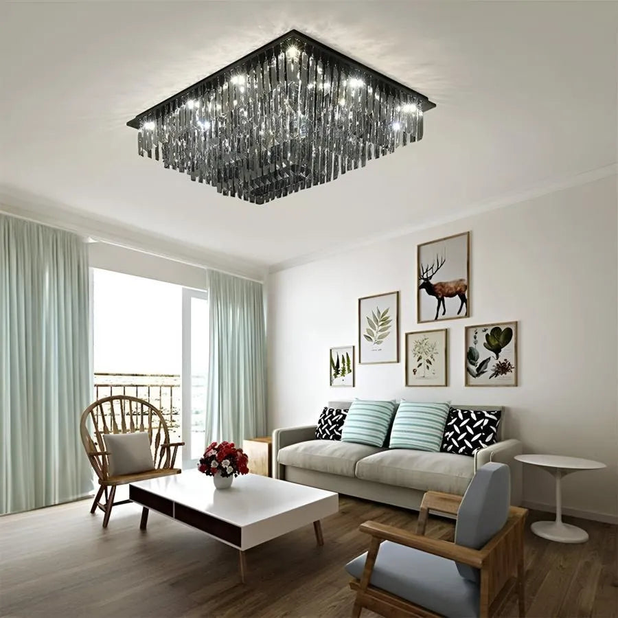 Crystal Chandelier, Brady, 14xE14, Rectangular, Grey Crystal Chandeliers Προεπιλεγμένος τίτλος Alessandro Design