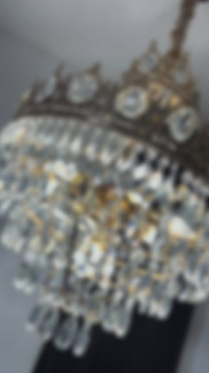 Κρυστάλλινος πολυέλαιος REGALITE Petito, 8XE14, Διάμετρος 45cm, Γυαλιστερό χρυσό, Ρυθμιζόμενο ύψος