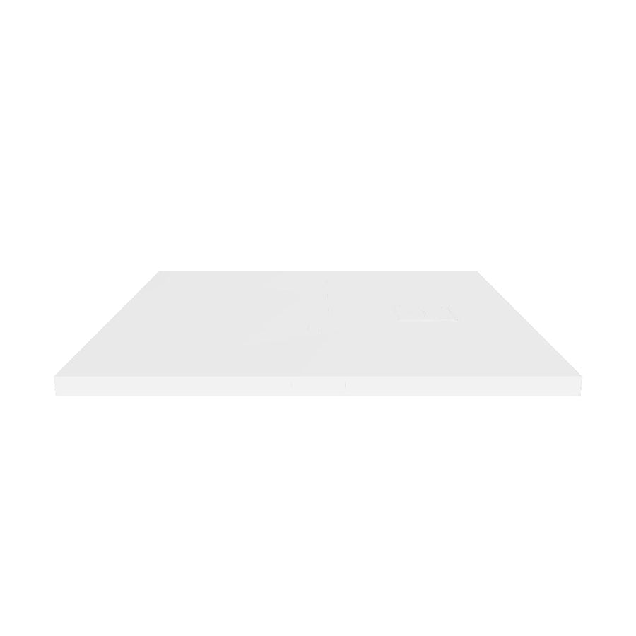 Τετράγωνη θήκη ντουζιέρας 90x90 cm, λεπτή 3 cm, γυαλιστερή λευκή