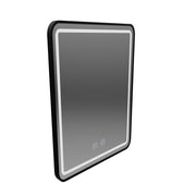 Ορθογώνιος καθρέφτης LED, 45x60cm, EDGE Touch, Demister System, Μαύρο πλαίσιο