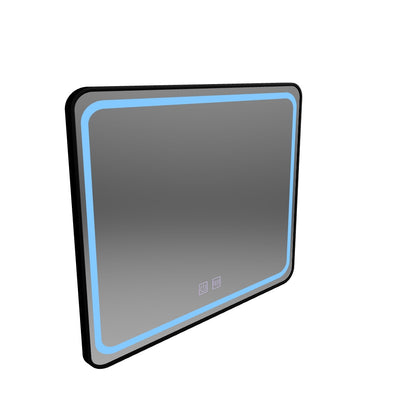 Ορθογώνιος καθρέφτης LED 80x60cm - EDGE Touch Demister System, Μαύρο πλαίσιο