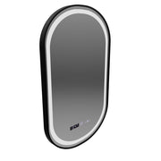 LED Touch Helmut Mirror, Σύστημα Demister, Ρολόι και Θερμοκρασία 45x90 cm, Μαύρο Πλαίσιο, Βουρτσισμένο Marcello Funghi