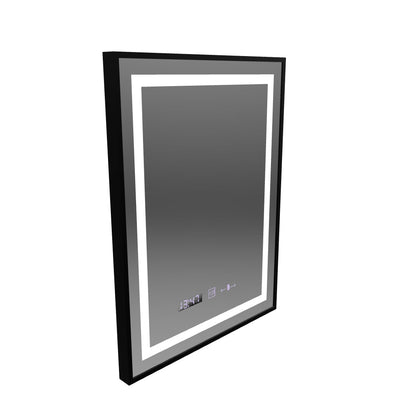 Ορθογώνιος καθρέφτης LED, 60x80cm, Verite Majeste Noir Motion Glow Marcello, Σύστημα Demister, Ρολόι & Θερμόμετρο, Ρυθμιζόμενο
