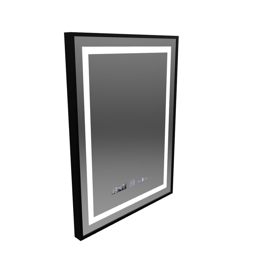 Ορθογώνιος καθρέφτης LED, 60x80cm, Verite Majeste Noir Motion Glow Marcello, Σύστημα Demister, Ρολόι & Θερμόμετρο, Ρυθμιζόμενο