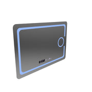Ορθογώνιος καθρέφτης LED, 110x75cm, Eclat MotionGlow Marcello, Σύστημα Demister, Ρολόι & Θερμόμετρο, Καλλυντικό Μεγεθυντικός φακός, Ρυθμιζόμενο