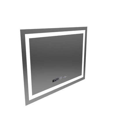 Ορθογώνιος καθρέφτης LED, 80x60cm, Verite MotionGlow Marcello, Σύστημα Demister, Ρολόι & Θερμόμετρο, Ρυθμιζόμενο