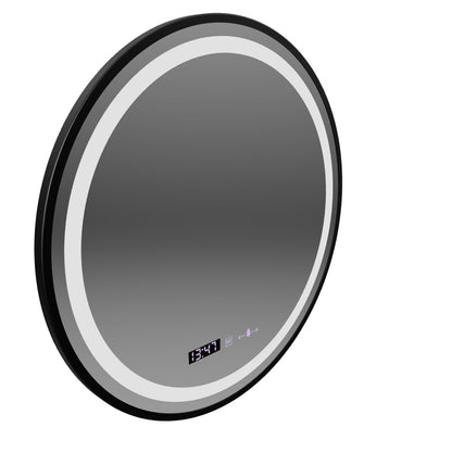 LED Στρογγυλός καθρέφτης, 70cm, Celeste Majeste Noir MotionGlow Marcello, Σύστημα Demister, Ρολόι & Θερμόμετρο, Ρυθμιζόμενο