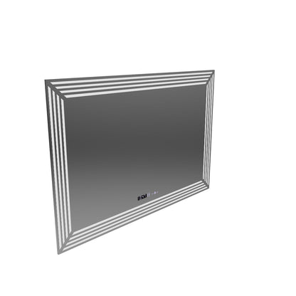 Ορθογώνιος καθρέφτης LED, 120x80cm, Venezia Sensor MotionGlow Marcello, Σύστημα Demister, Ρολόι & Θερμόμετρο, Dimable