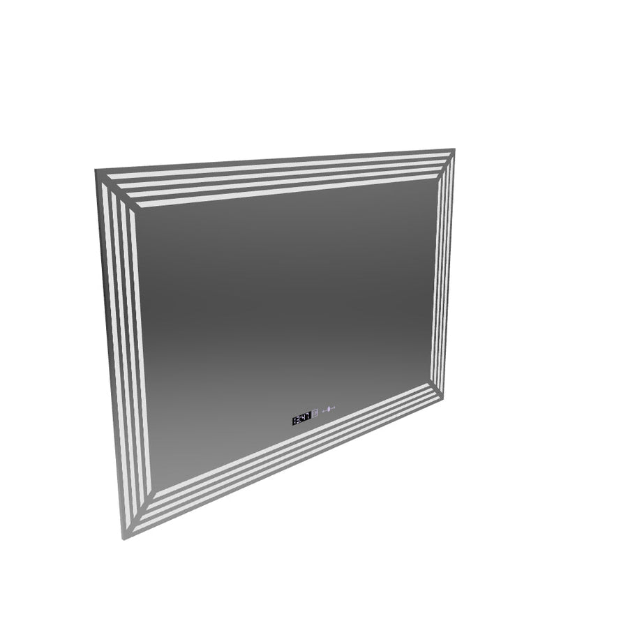 Ορθογώνιος καθρέφτης LED, 120x80cm, Venezia Sensor MotionGlow Marcello, Σύστημα Demister, Ρολόι & Θερμόμετρο, Dimable