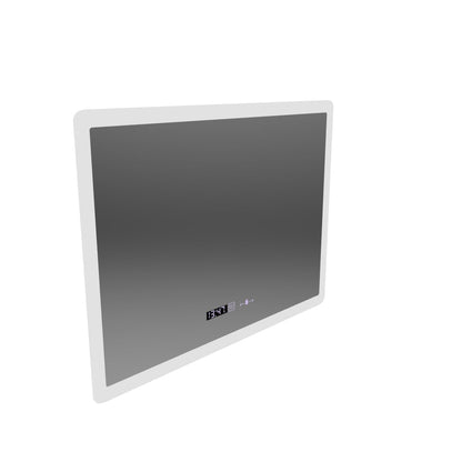 Ορθογώνιος καθρέφτης LED, 80x60cm, ELANCEE MotionGlow Αισθητήρας Marcello, Σύστημα αποθολώματος, Ρολόι & Θερμόμετρο, Ρυθμιζόμενο