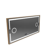 Καθρέφτης LED MotionGlow Αισθητήρας Isabell με λειτουργία απόσβεσης Θερμόμετρο Ρολόι 120x80 cm Θερμό/Ψυχρό/Ουδέτερο φως με δυνατότητα ρύθμισης, Ροζ χρυσό Βουρτσισμένο πλαίσιο, Marcello Funghi Collection