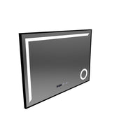 Αισθητήρας καθρέφτη LED MotionGlow Sofia με λειτουργία αποθάμβωσης Θερμόμετρο Ρολόι 110x75 cm Θερμό/Ψυχρό/Ουδέτερο φως με δυνατότητα ρύθμισης, Brushed Black Frame, Marcello Funghi Collection