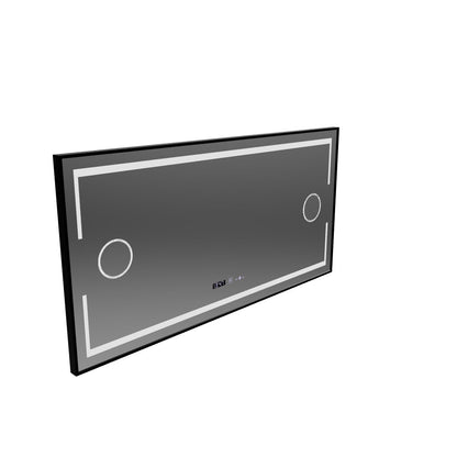 Ορθογώνιος καθρέφτης LED, 160x80 cm, αισθητήρας MotionGlow Marcello, Σύστημα αποθολώματος, Ρολόι & Θερμόμετρο, Καλλυντικό Μεγεθυντικός φακός, Ρυθμιζόμενος
