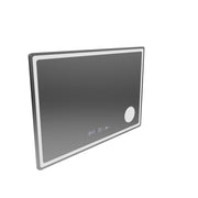 Ορθογώνιος καθρέφτης LED, 90x60 cm, Velor MotionGlow Marcello, Σύστημα Demister, Ρολόι & Θερμόμετρο, Καλλυντικός Μεγεθυντικός φακός, Ρυθμιζόμενος