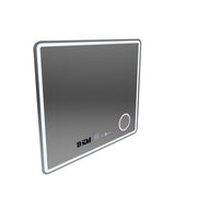 Ορθογώνιος καθρέφτης LED, 90x75 cm, Riflesso MotionGlow Marcello, Σύστημα Demister, Ρολόι & Θερμόμετρο, Καλλυντικό Μεγεθυντικός φακός, Dimable