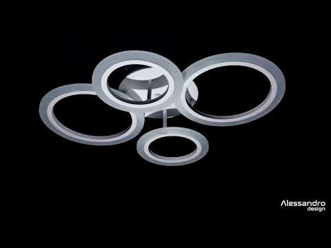 Πολυέλαιος LED με τηλεχειριστήριο BETTY 43W, 4 Κύκλοι, Κρύο/Ζεστό/Ουδέτερο φως, Ρυθμιζόμενο, Λευκό