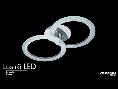 Πολυέλαιος LED με τηλεχειριστήριο BETTY 27W, 2 Κύκλοι, Κρύο/Ζεστό/Ουδέτερο φως, Ρυθμιζόμενο, Λευκό