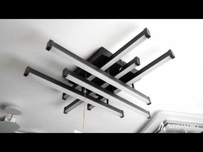 Πολυέλαιος LED με Τηλεχειριστήριο LINEX, 81W, 6 Στοιχείων, Γραμμικό, Κρύο/Ζεστό/Ουδέτερο φως, Ρυθμιζόμενο, Μαύρο