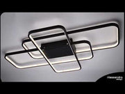 Πολυέλαιος LED IANUSIS με τηλεχειριστήριο 95W, 3 Στοιχεία, Κρύο/Ζεστό/Ουδέτερο φως, Ρυθμιζόμενο, Μαύρο
