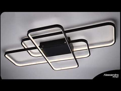 Πολυέλαιος LED IANUSIS με τηλεχειριστήριο 95W, 3 Στοιχεία, Κρύο/Ζεστό/Ουδέτερο φως, Ρυθμιζόμενο, Μαύρο