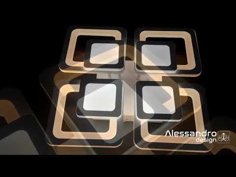 Πολυέλαιος LED με τηλεχειριστήριο SUSAN 96W, 4 τετράγωνα, κρύο/θερμό/ουδέτερο φως, ρυθμιζόμενο, λευκό
