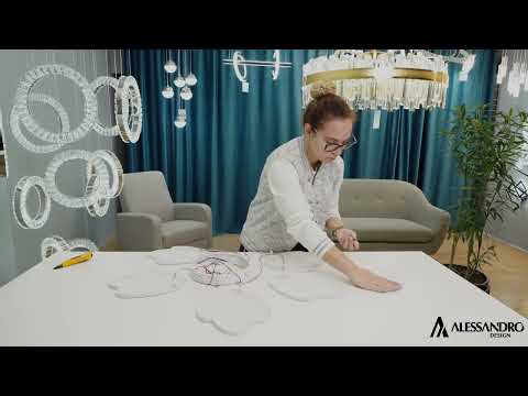 Πολυέλαιος LED με τηλεχειριστήριο TULIP 81W, 5 Πέταλα, Κρύο/Ζεστό/Ουδέτερο φως, Ρυθμιζόμενο, Λευκό