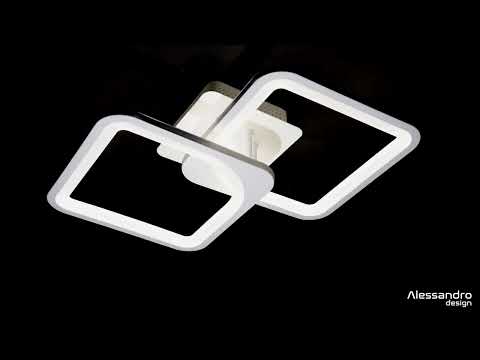 Πολυέλαιος LED με τηλεχειριστήριο ZOE 41W, 2 Τετράγωνα, Κρύο/Ζεστό/Ουδέτερο φως, Ρυθμιζόμενο, Λευκό