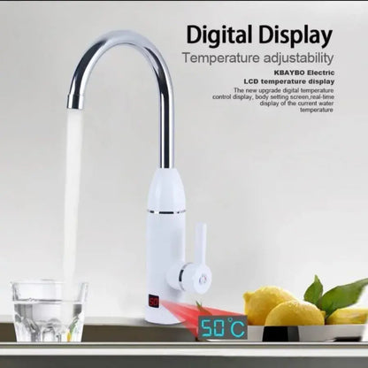 Instant Electric Baucet for Hot Water, LCD Display, White, Kitchen Baucets LZ-501X Προεπιλεγμένος τίτλος Alessandro Design