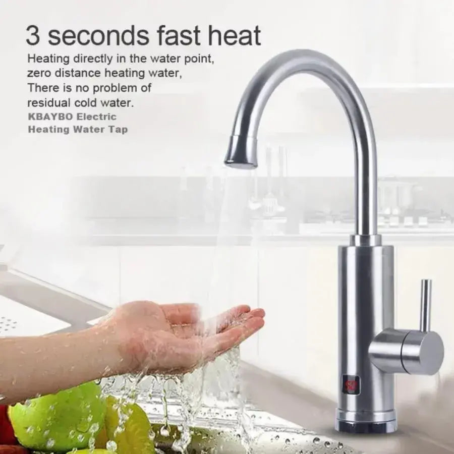 Instant Electric Faucet for Hot Water, LCD Display, Chrome, LZ701SS Sanitary Faucets Προεπιλεγμένος τίτλος Alessandro Design