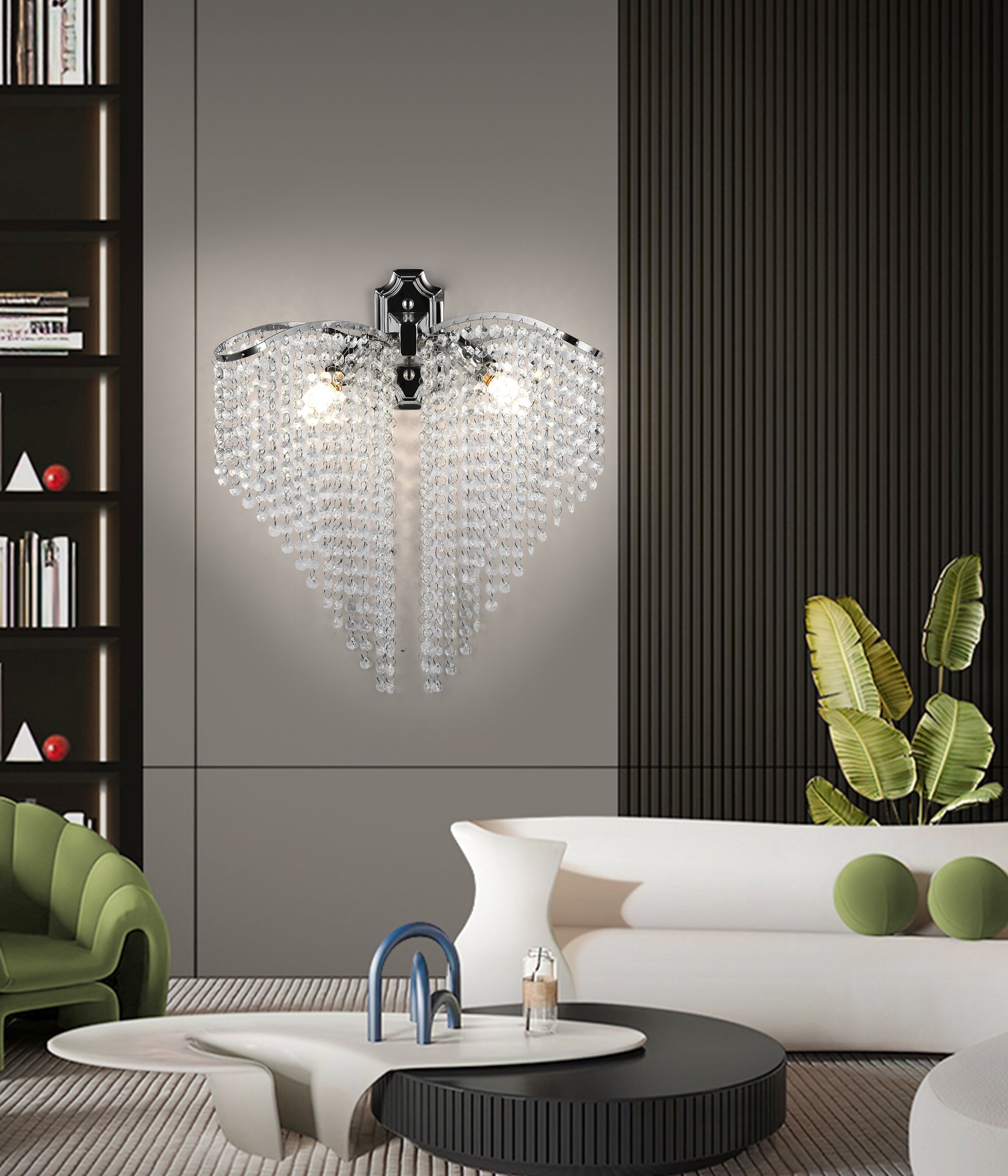 Λαμπτήρας Ander Cristal 2x E14 Shiny Chrome, Strings of crystals Λαμπτήρες εσωτερικού χώρου Προεπιλεγμένος τίτλος Alessandro Design