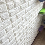 Σετ 10x αυτοκόλλητη ταπετσαρία 3D Λευκά τούβλα από μαλακό αφρό, 70cm x 77cm x 2 mm 3D ταπετσαρία Προεπιλεγμένος τίτλος Alessandro Design
