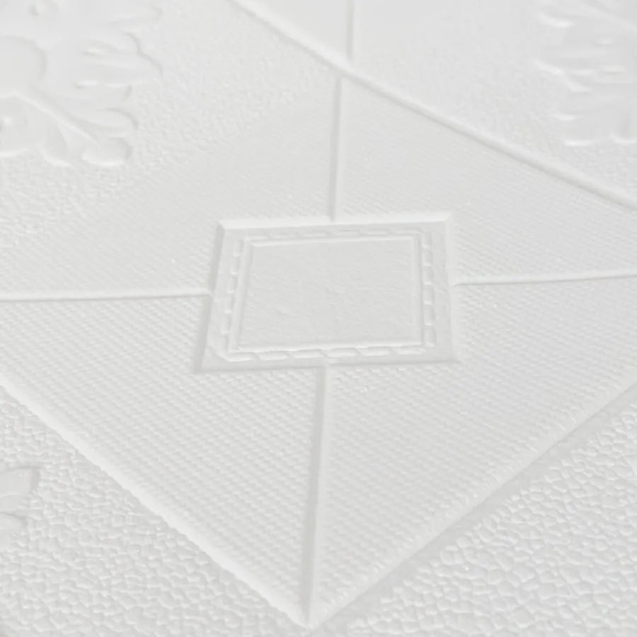 Σετ 10x Αυτοκόλλητη ταπετσαρία 3D Soft Foam, 70cmx70cmx2mm, Λευκή ταπετσαρία 3D Προεπιλεγμένος τίτλος Alessandro Design
