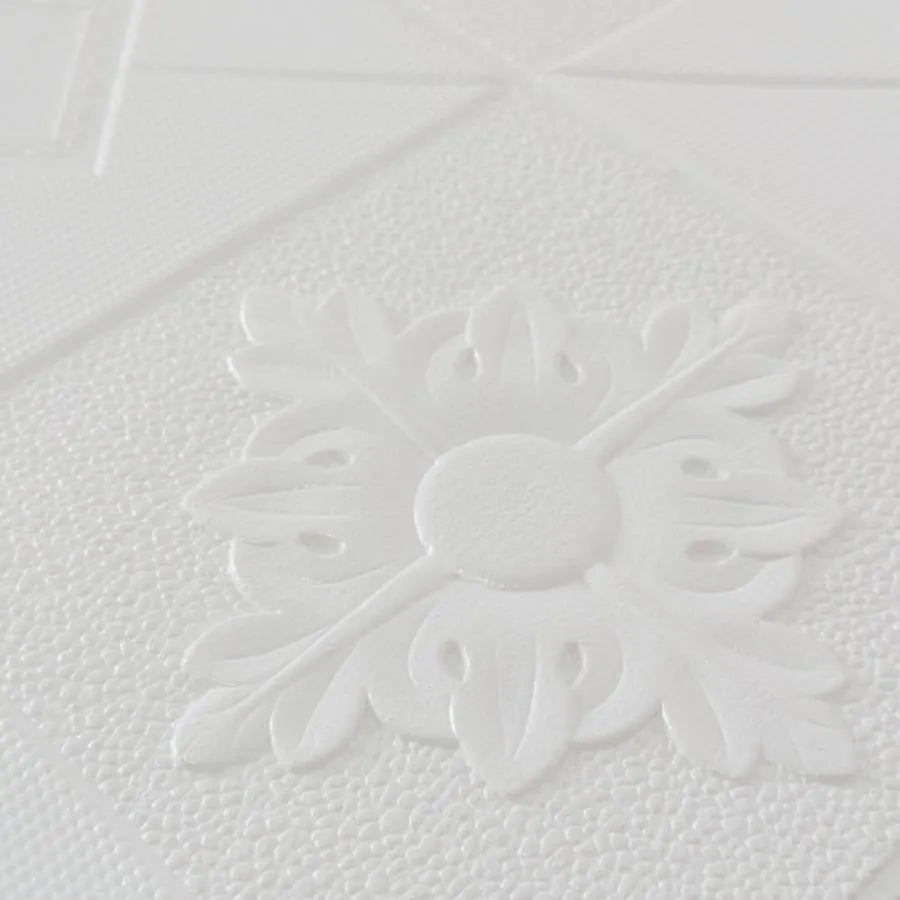 Σετ 10x Αυτοκόλλητη ταπετσαρία 3D Soft Foam, 70cmx70cmx2mm, Λευκή ταπετσαρία 3D Προεπιλεγμένος τίτλος Alessandro Design