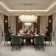 Candelabru Cristal MURANO Supremo 10xE14, 100x40 cm, Auriu, Inaltime Reglabila, Metal si Cristal