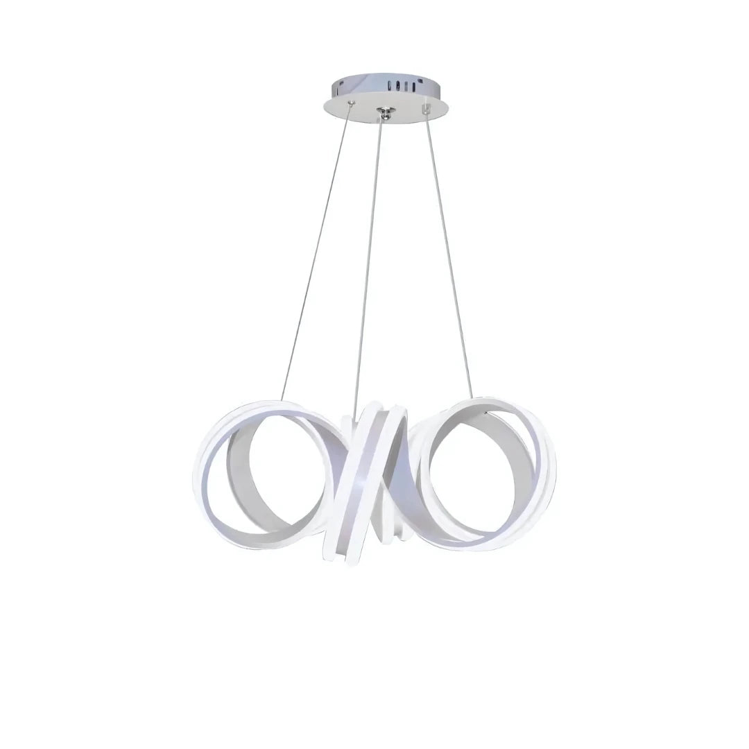 Κρεμαστός πολυέλαιος LED με τηλεχειριστήριο INFINITY TWIST 180W, Κυματιστό, Κρύο/Ζεστό/Ουδέτερο φως, Ρυθμιζόμενο, Λευκό, Ρυθμιζόμενο ύψος Μοντέρνοι Πολυέλαιοι Προεπιλεγμένος τίτλος Alessandro Design
