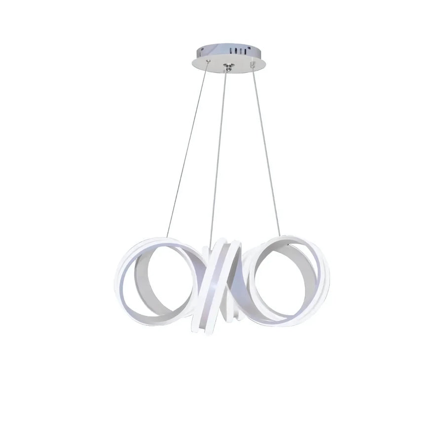 Κρεμαστός πολυέλαιος LED με τηλεχειριστήριο INFINITY TWIST 180W, Κυματιστό, Κρύο/Ζεστό/Ουδέτερο φως, Ρυθμιζόμενο, Λευκό, Ρυθμιζόμενο ύψος Μοντέρνοι Πολυέλαιοι Προεπιλεγμένος τίτλος Alessandro Design