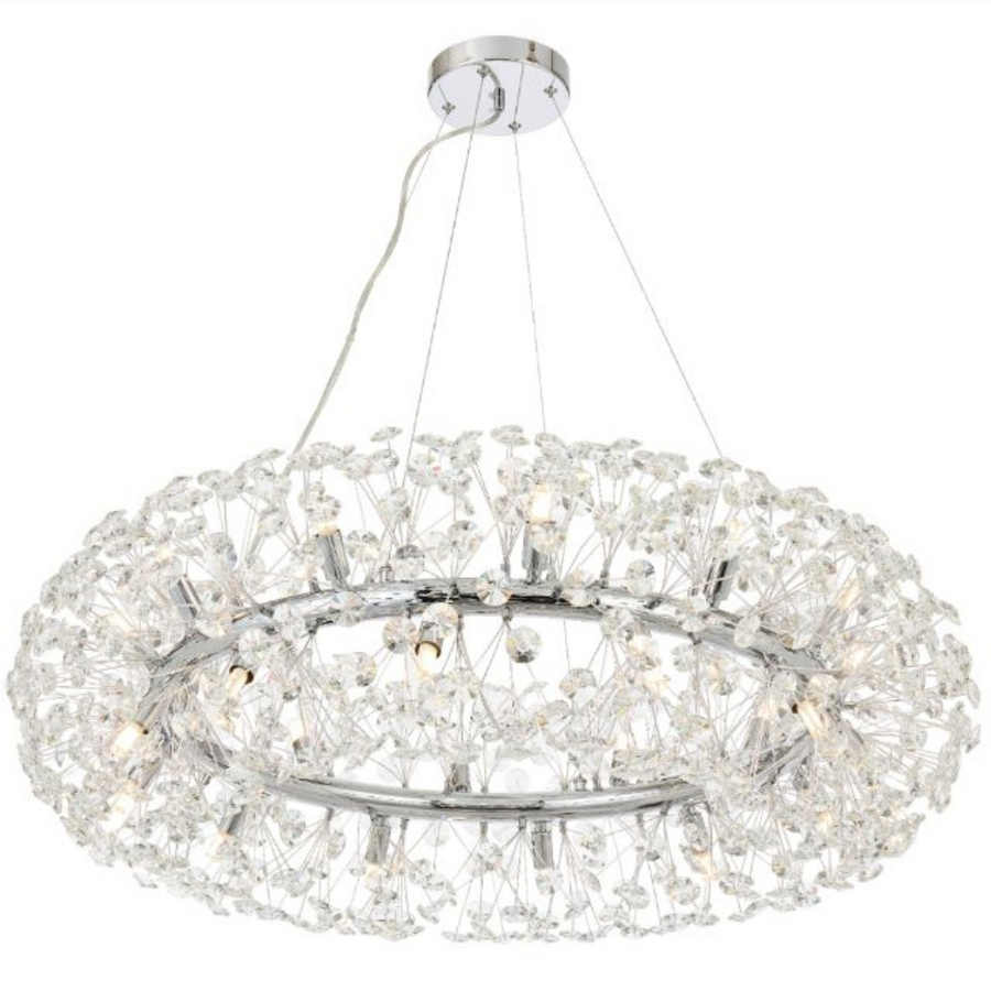 MINUET Crystal Chandelier 12x G9, Διάμετρος 60cm, Γυαλιστερό Ασημί, Ρυθμιζόμενο ύψος Crystal Chandeliers Προεπιλεγμένος τίτλος Alessandro Design