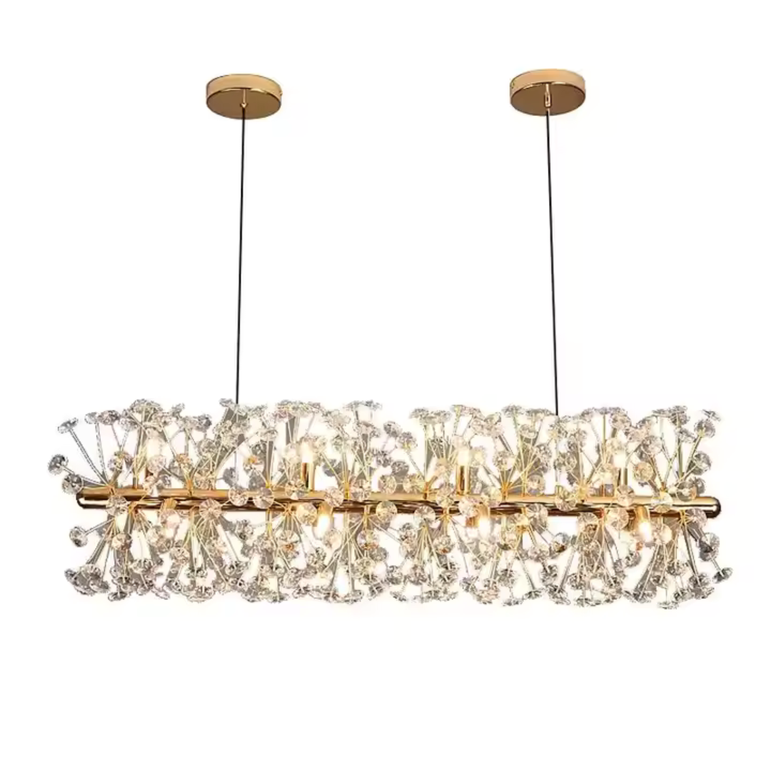 Crystal Chandelier MINUET 9x G9, Length 70cm, Shiny Gold, Ρυθμιζόμενο ύψος Crystal Chandelier Προεπιλεγμένος τίτλος Alessandro Design