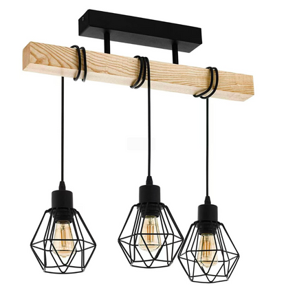 Marcellus Chandelier, 3x E27, Brown Black Industrial Chandeliers Προεπιλεγμένος τίτλος Alessandro Design