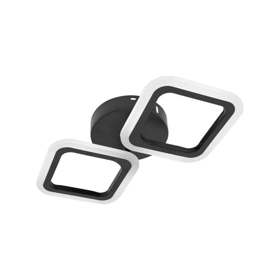 Πολυέλαιος LED PULSARIS 27W, 2 Τετράγωνα, Κρύο/Ζεστό/Ουδέτερο φως, Μαύροι πολυέλαιοι LED Προεπιλεγμένος τίτλος Alessandro Design